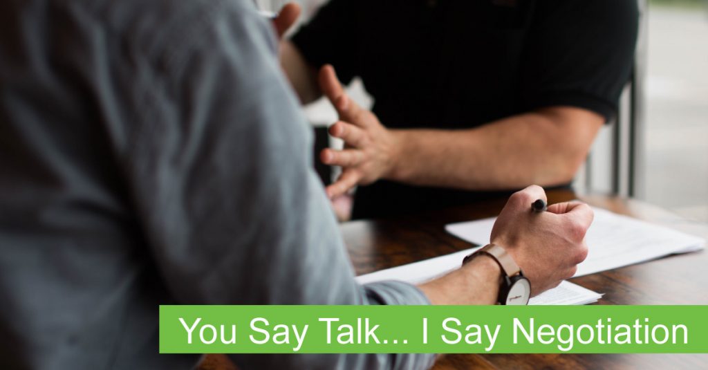 You Say Talk I Say Negotiation